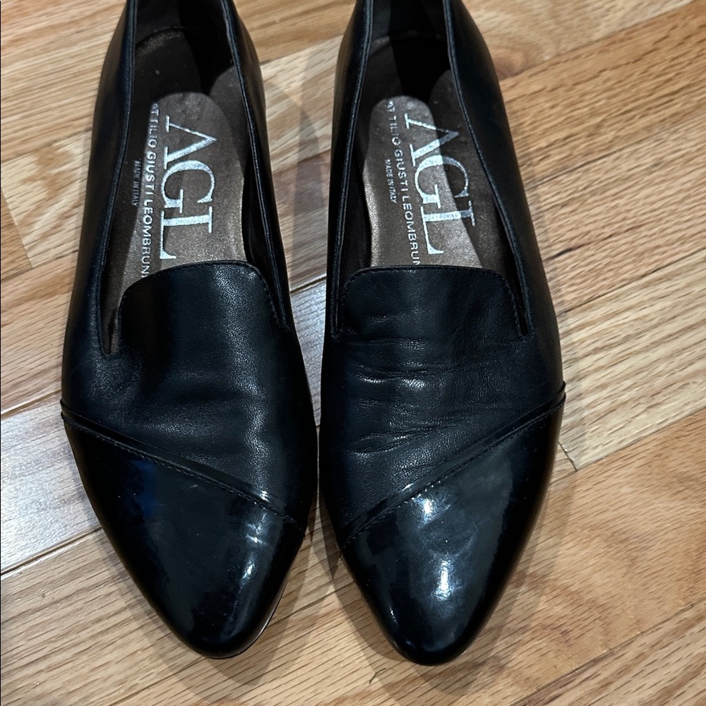 AGL Black Leather Loafers
Size 37 1/2
